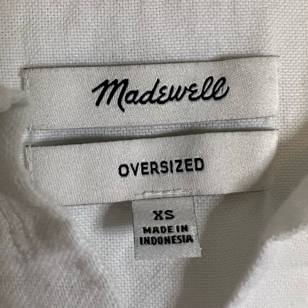 Madewell Signature Poplin Oversized White Long Sleeve Button Down Top - Picture 4 of 6